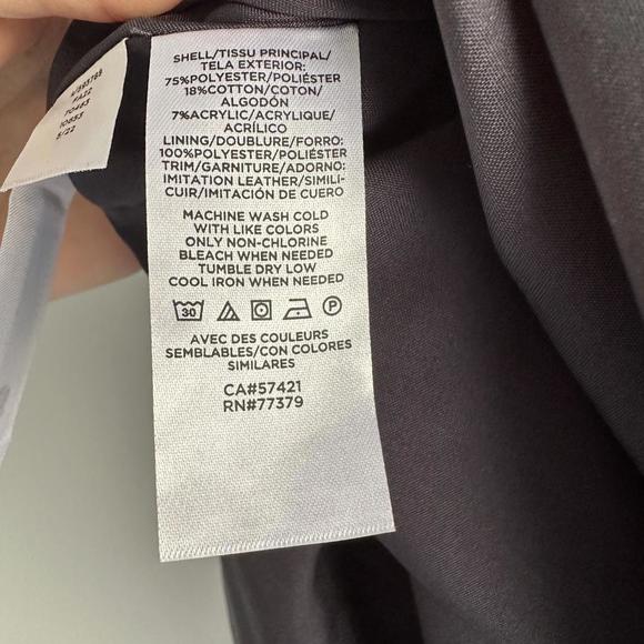 ANN TAYLOR Navy Button Faux Wrap Ladies Career Tweed Skirt, 10 - Picture 6 of 8